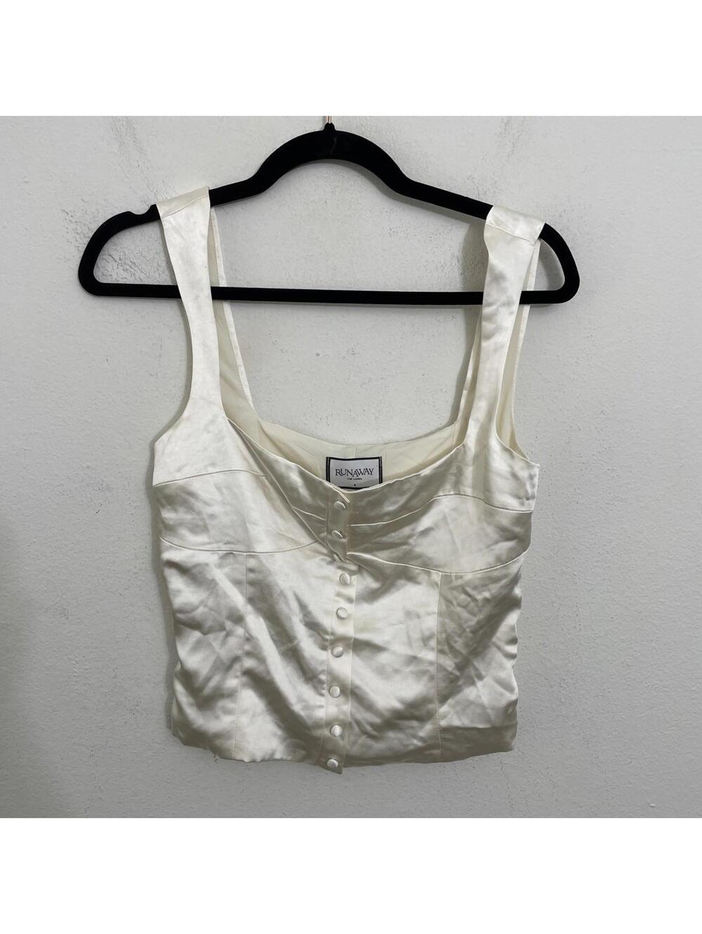 Revolve Pammi Top Runaway The Labe satin Ivory size S $85msrp - Picture 5 of 9
